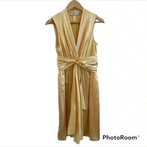 Rickie Freeman Teri Jon Yellow Silk Dress